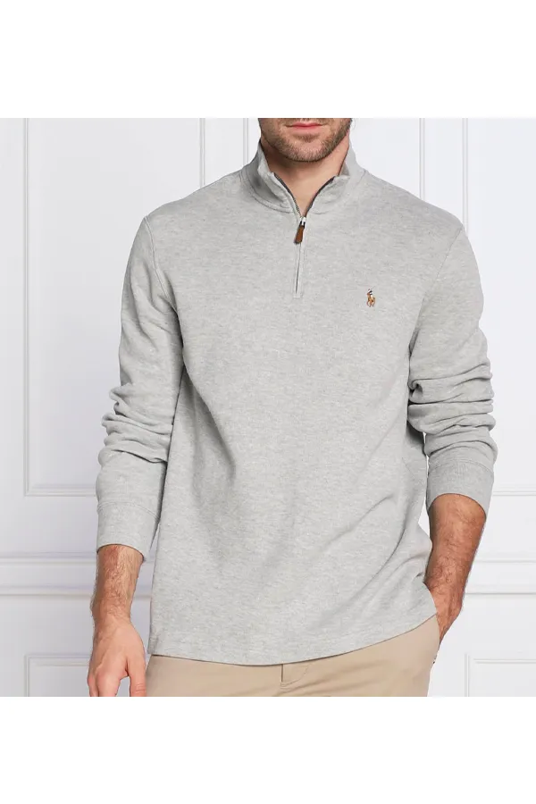 Ralph Lauren 1/4 Zip Logo Pullover Grey