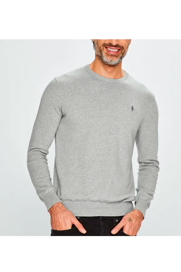 Ralph Lauren Pima Knit Pullover Grey