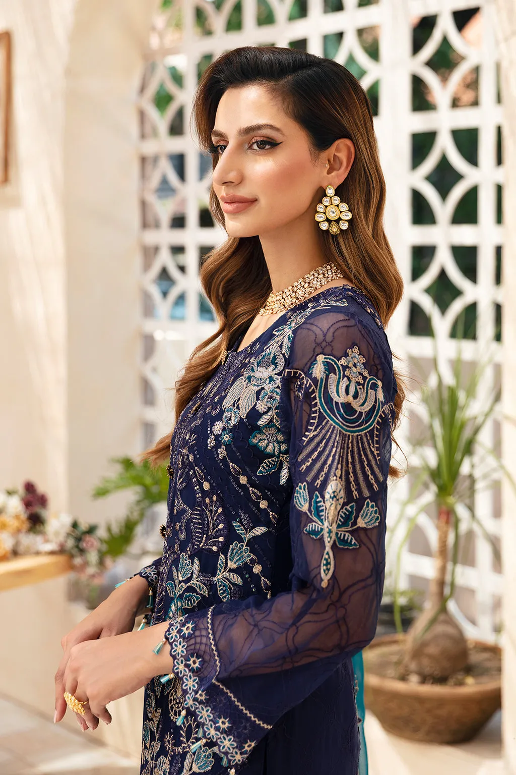 Ramsha Chevron Vol-09 Embroidered Chiffon Unstitched 3Pc Suit A-903