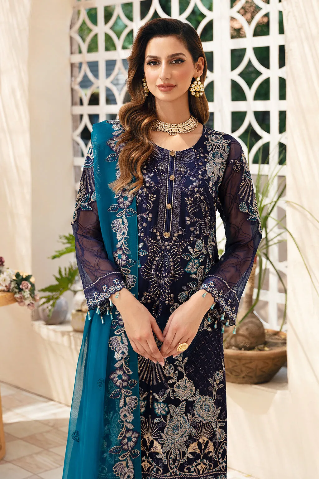 Ramsha Chevron Vol-09 Embroidered Chiffon Unstitched 3Pc Suit A-903