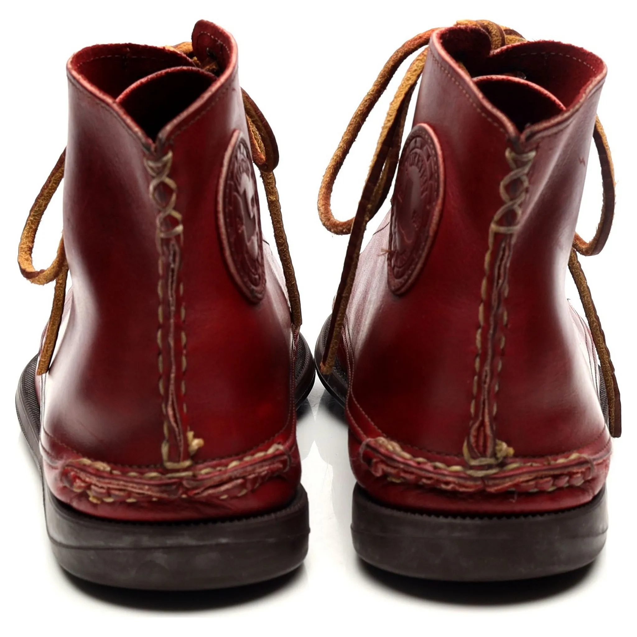 Red Leather Boots UK 8 US 9