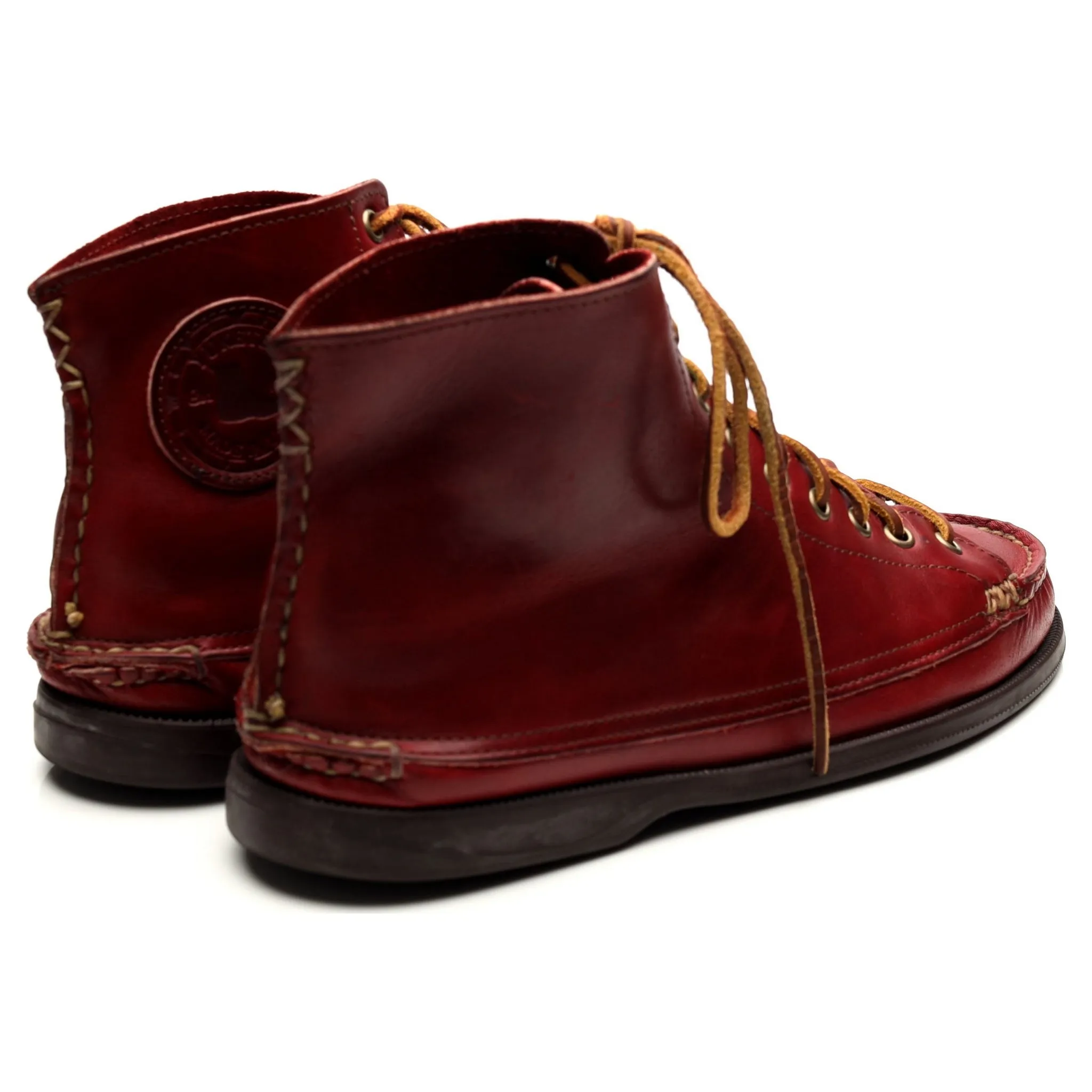 Red Leather Boots UK 8 US 9