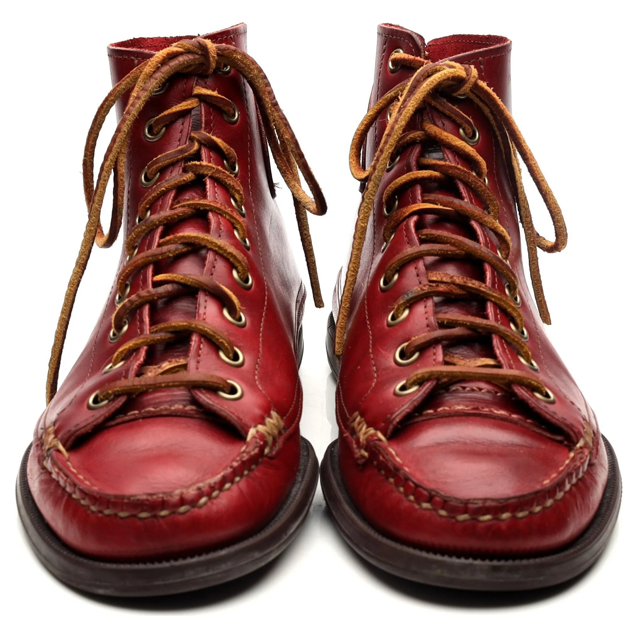 Red Leather Boots UK 8 US 9