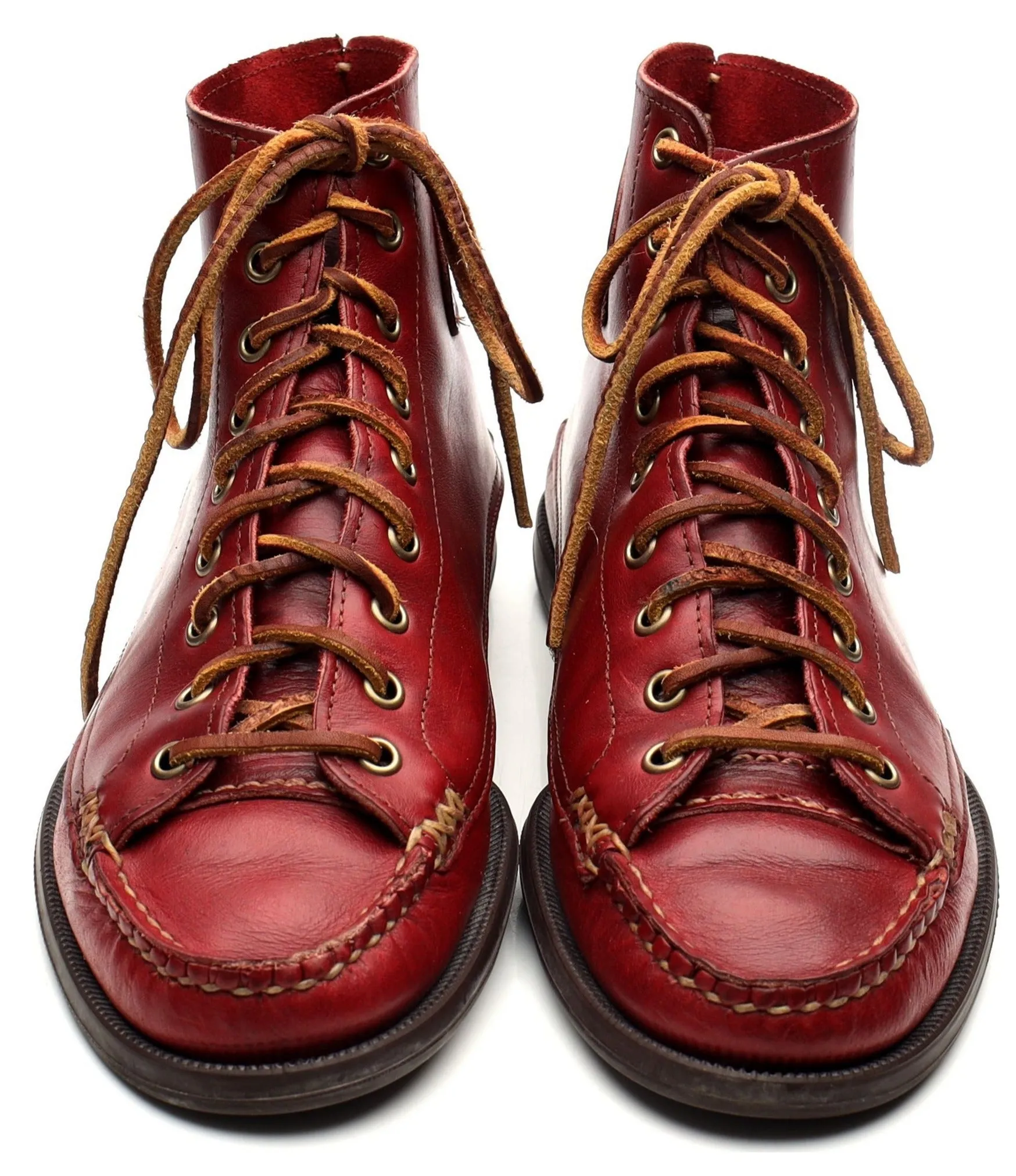 Red Leather Boots UK 8 US 9