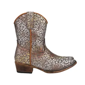 Riley Glitter Leopard Snip Toe Cowboy Boots (Toddler)