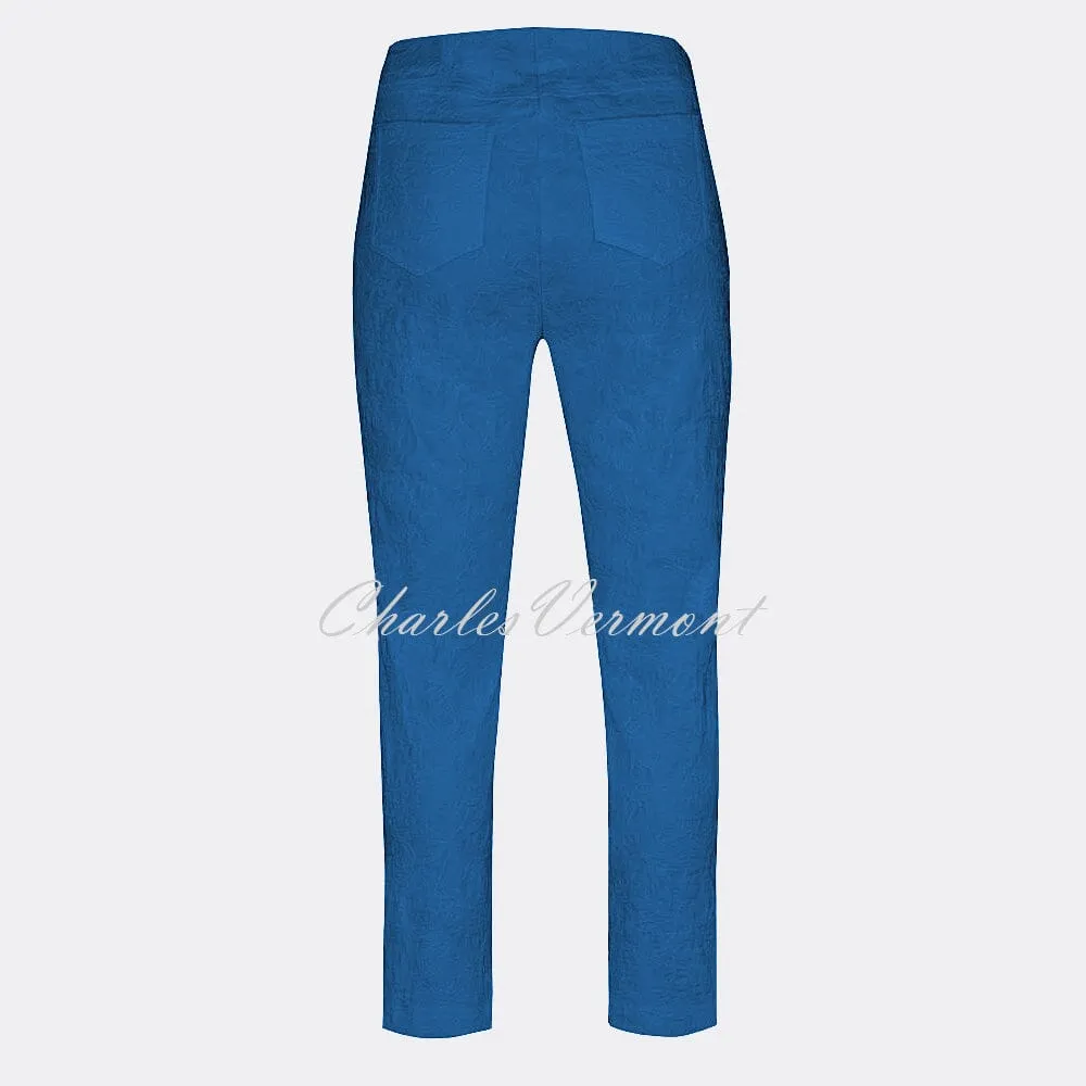 Robell Bella 09 - 7/8 Cropped Trouser 51560-54401-67 (Royal Blue Leaf Jacquard)