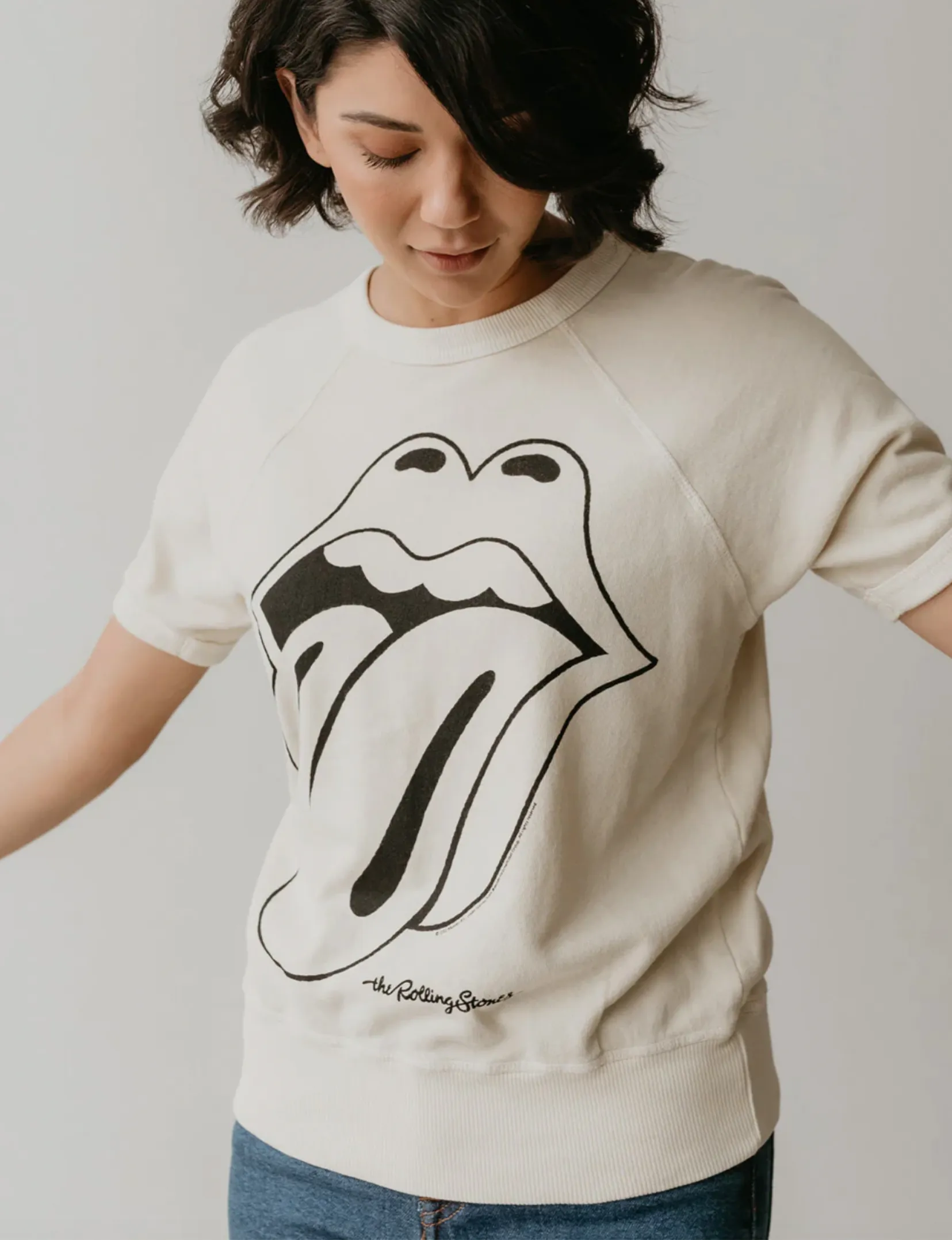 Rolling Stones Raglan Tee, Ivory