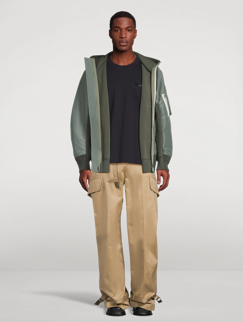 SACAI Nylon Twill x Sponge Sweat Hoodie