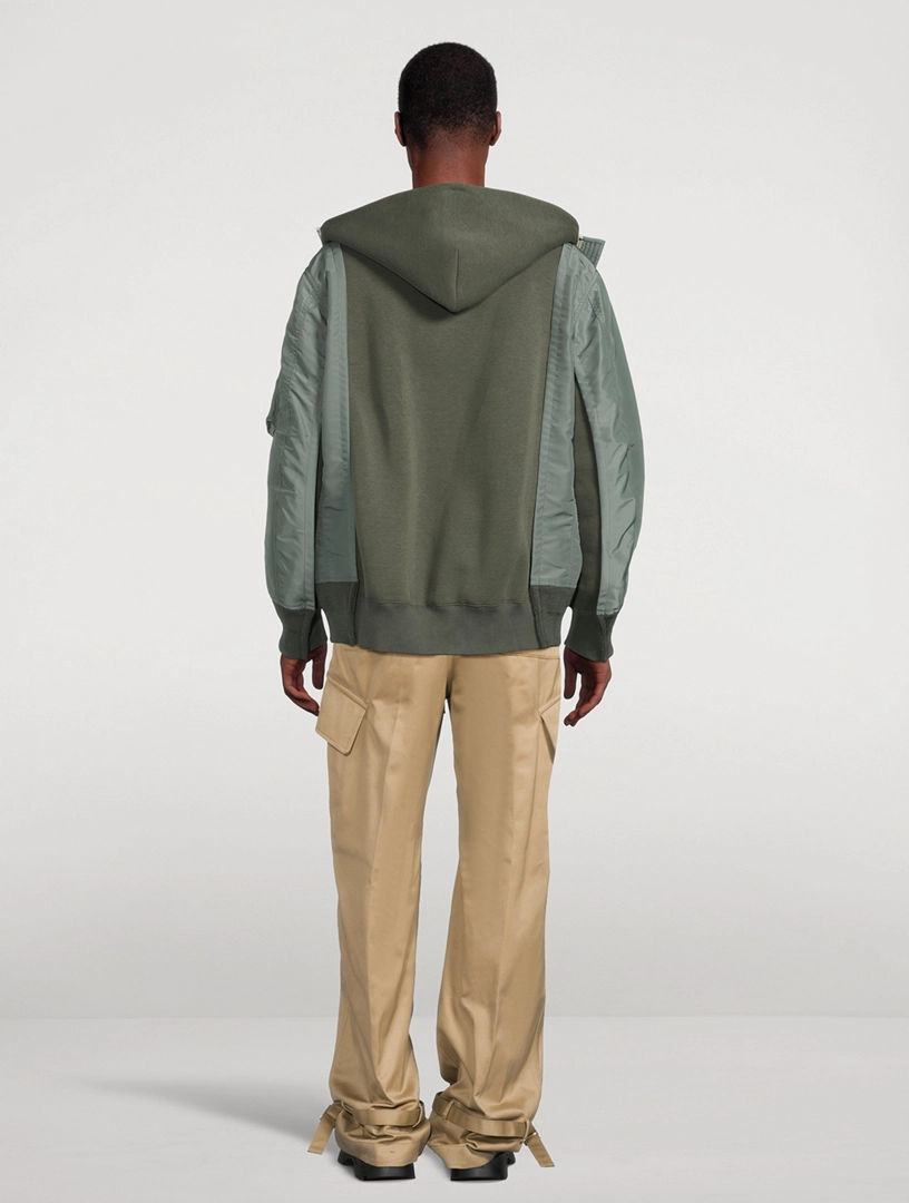 SACAI Nylon Twill x Sponge Sweat Hoodie