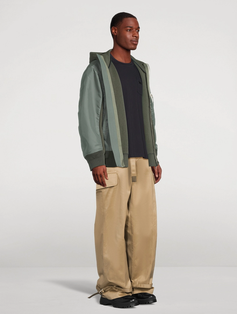 SACAI Nylon Twill x Sponge Sweat Hoodie