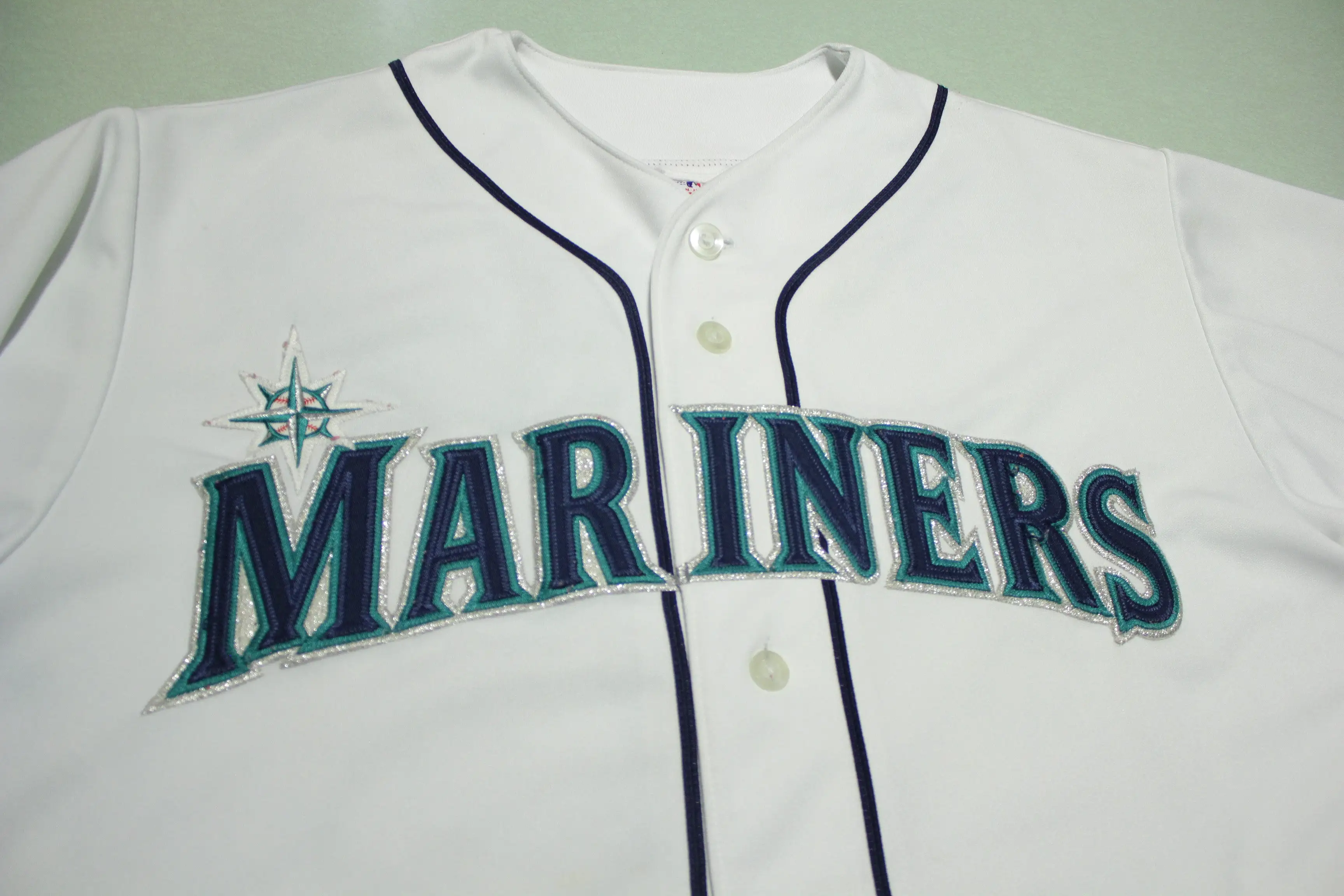 Seattle Mariners Vintage Stitched Majestic Blank Back Baseball Jersey