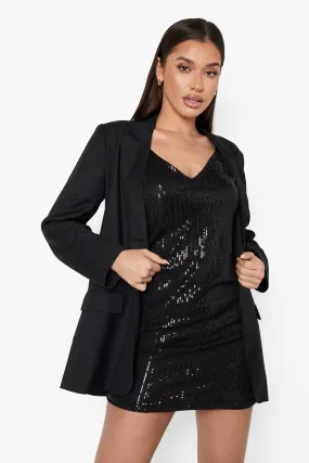 Sequin Slip Party Dress And Blazer