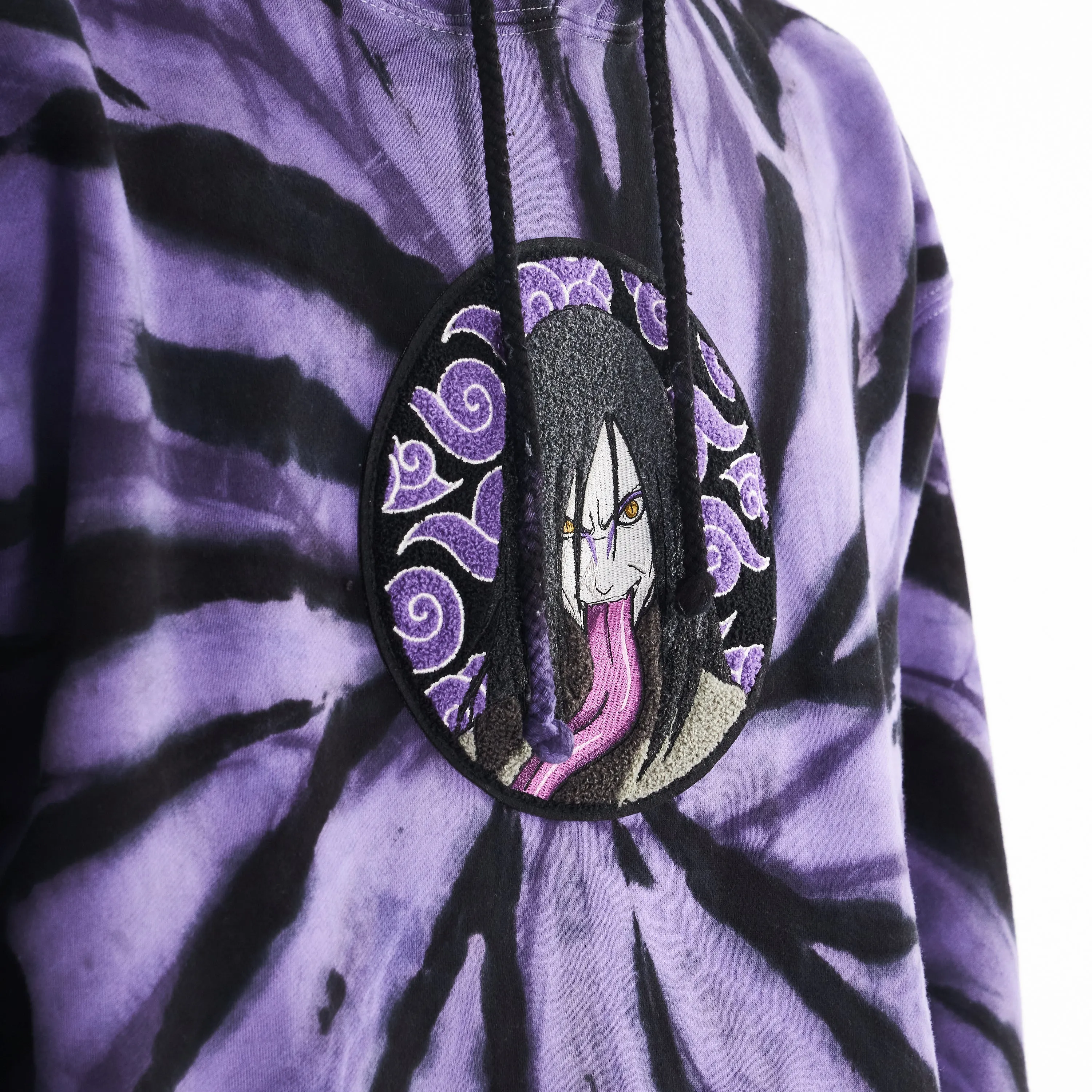 SHIPPUDEN OROCHIMARU CHENILLE HOODIE (PURPLE TIE DYE)