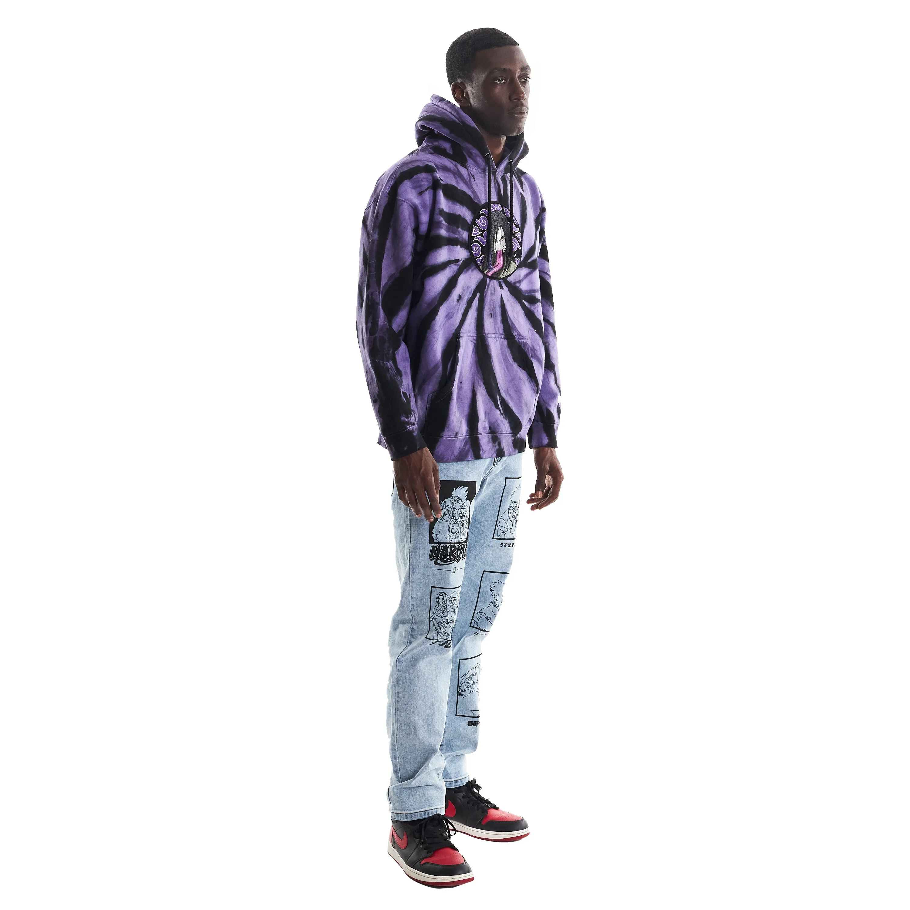 SHIPPUDEN OROCHIMARU CHENILLE HOODIE (PURPLE TIE DYE)