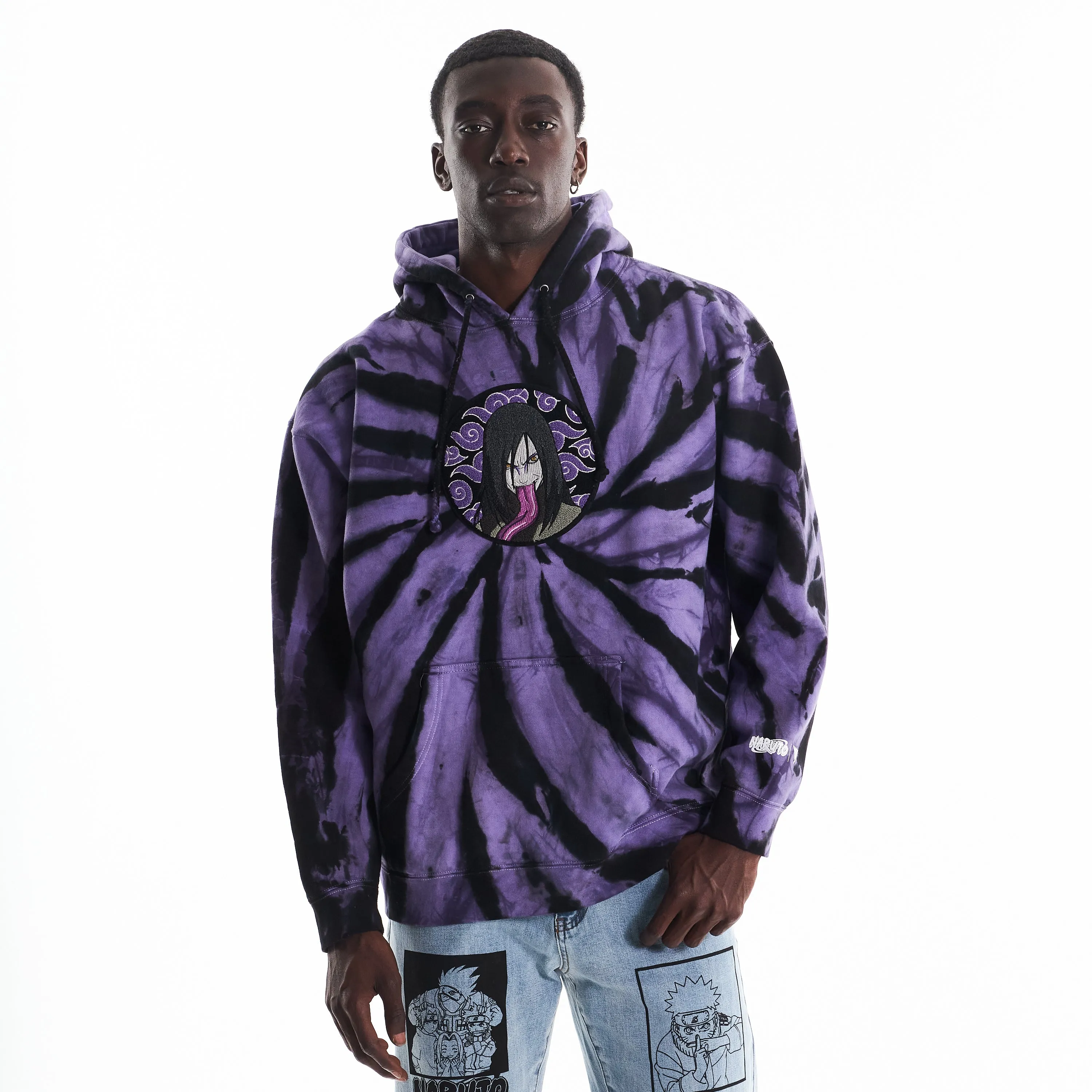 SHIPPUDEN OROCHIMARU CHENILLE HOODIE (PURPLE TIE DYE)