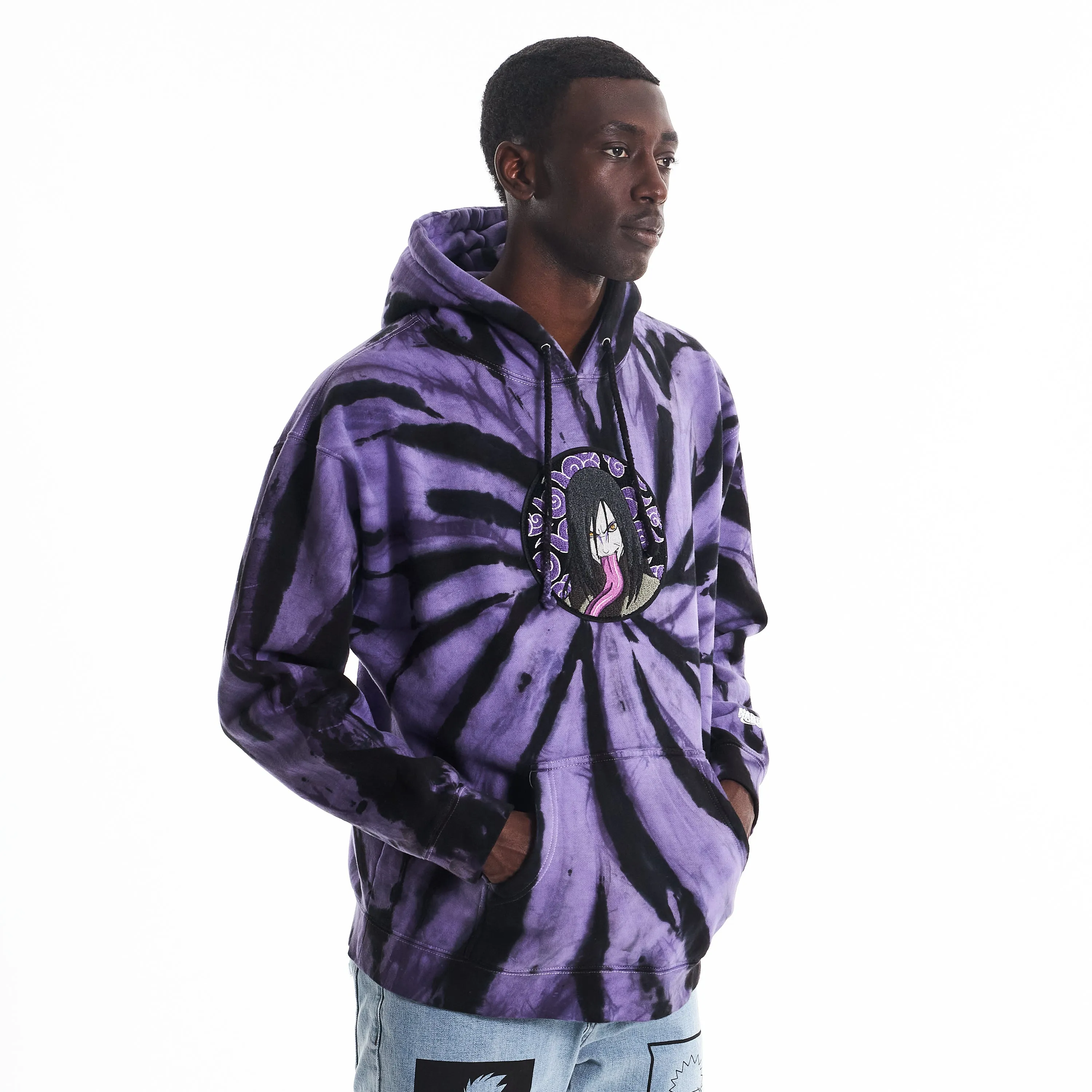 SHIPPUDEN OROCHIMARU CHENILLE HOODIE (PURPLE TIE DYE)