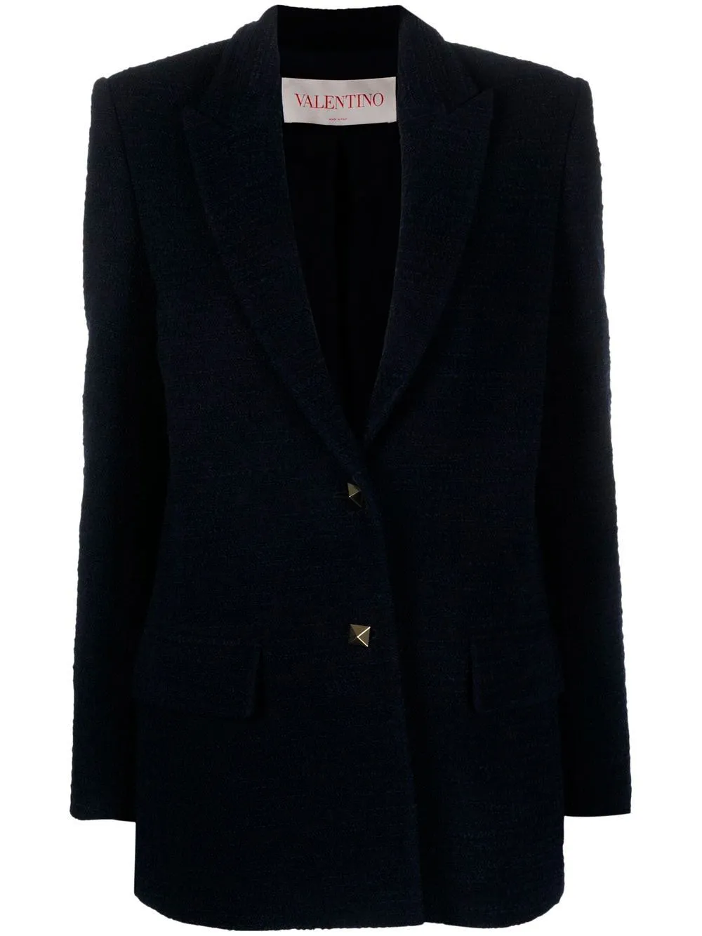 Single-breasted textured blazer