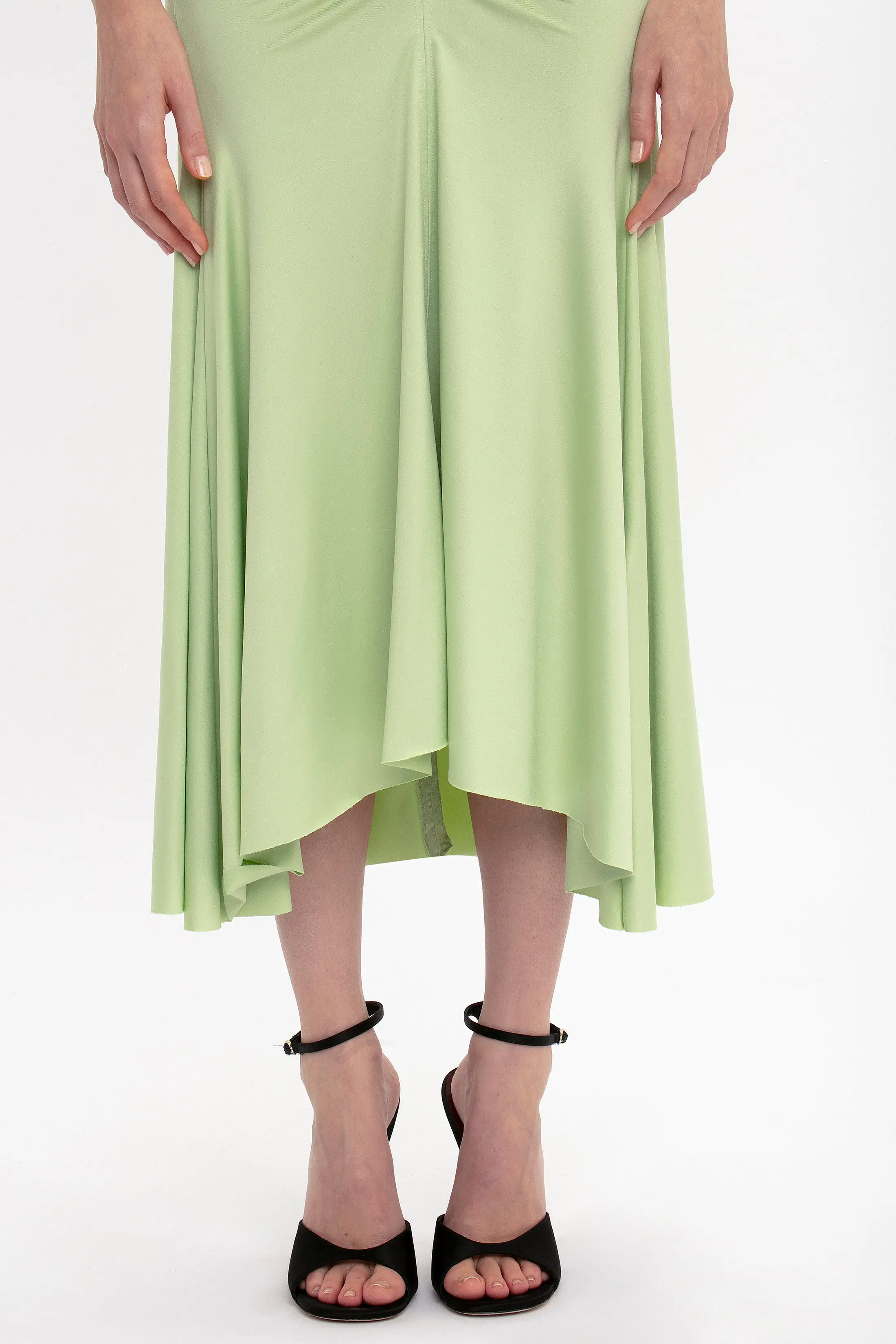 Sleeveless Rouched Jersey Dress In Pistachio