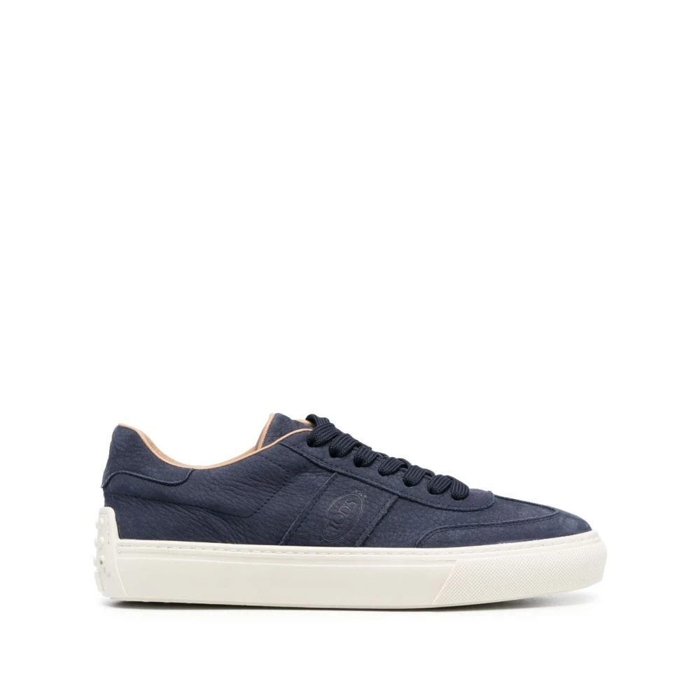 Sneakers Basse in Pelle Grana Blu