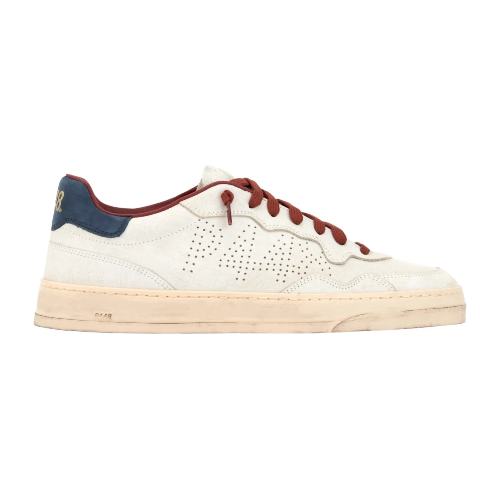 Sneakers Bianche con Dettagli Rossi