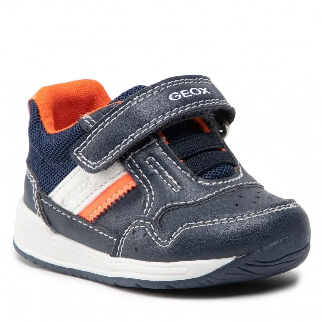 SNEAKERS GEOX PRIMI PASSI BAMBINO BABY B RISHON B. A - VIT.SINT.+MESH NAVY/FLUO ORANGE B250RA 0BC14 C4324