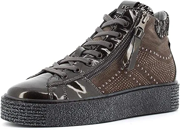 SNEAKERS NEROGIARDINI DONNA VELOUR CEMENTO NAPLAK GRAFITE A908961D104