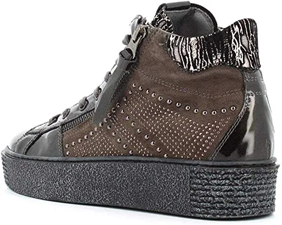 SNEAKERS NEROGIARDINI DONNA VELOUR CEMENTO NAPLAK GRAFITE A908961D104