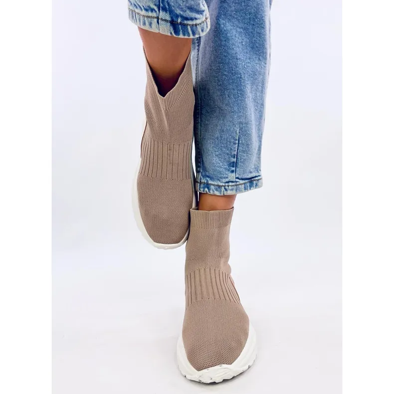 Sock ankle boots by Gina Khaki beige