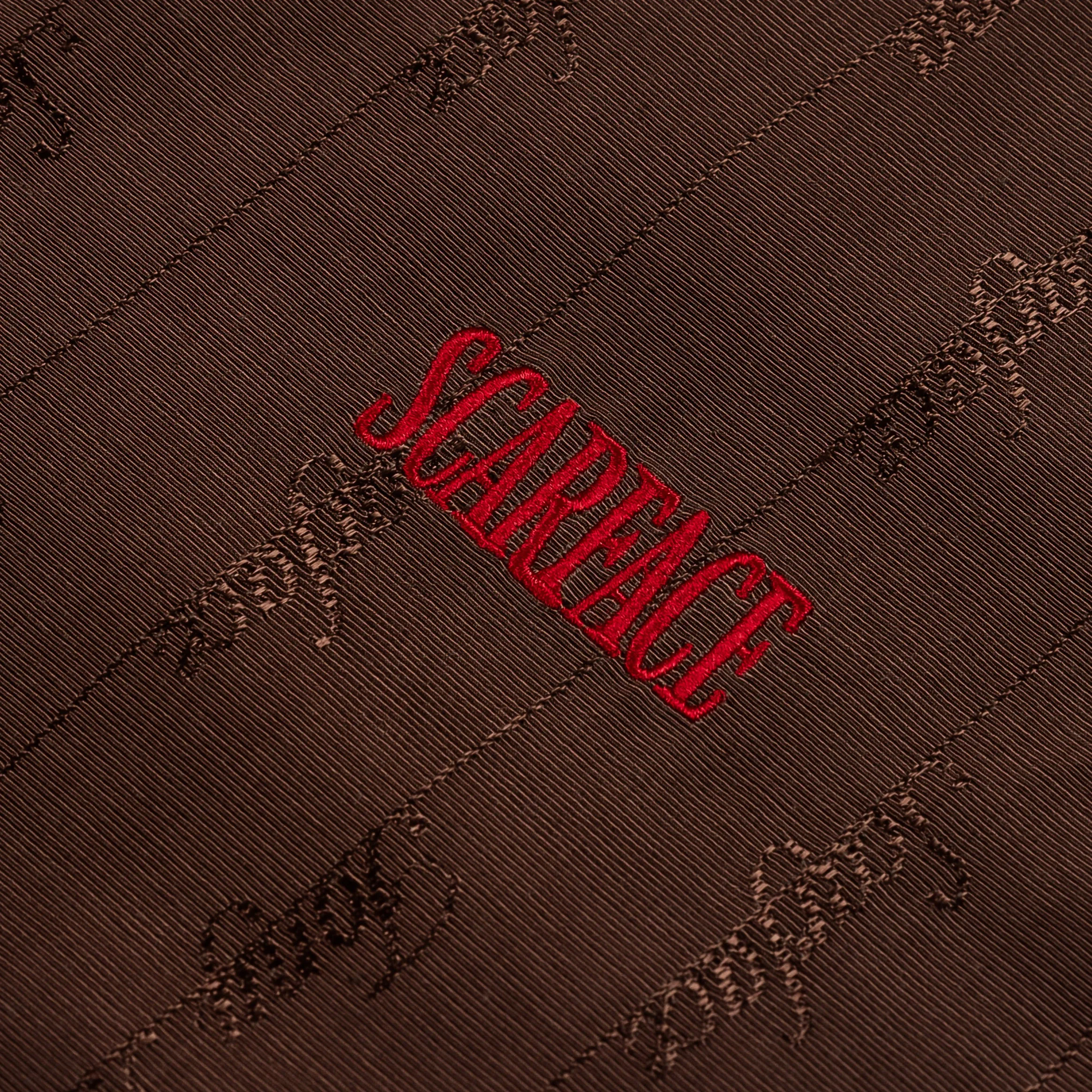 SP x Scarface Woven Logo Mens Short Sleeve Shirt (Brown)