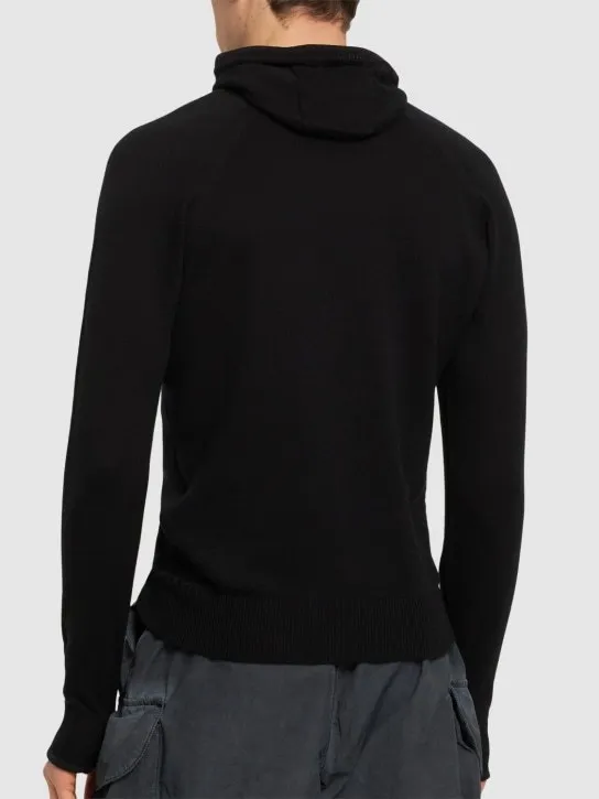 STONE ISLAND  |Wool Long Sleeves Plain Cotton Logo Hoodies