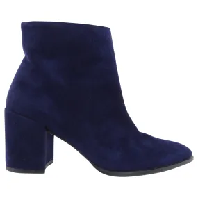 Stuart Weitzman Navy Suede Block Heel Ankle Boot - 7