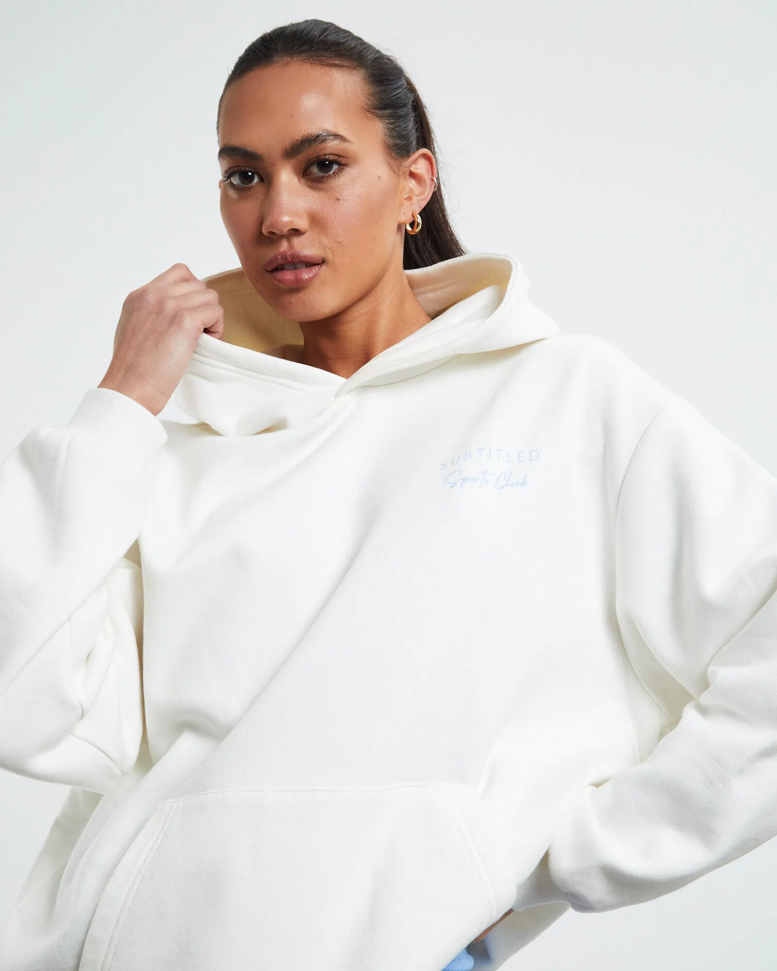 Subtitled Good Days Oversized Hoodie Fresh White