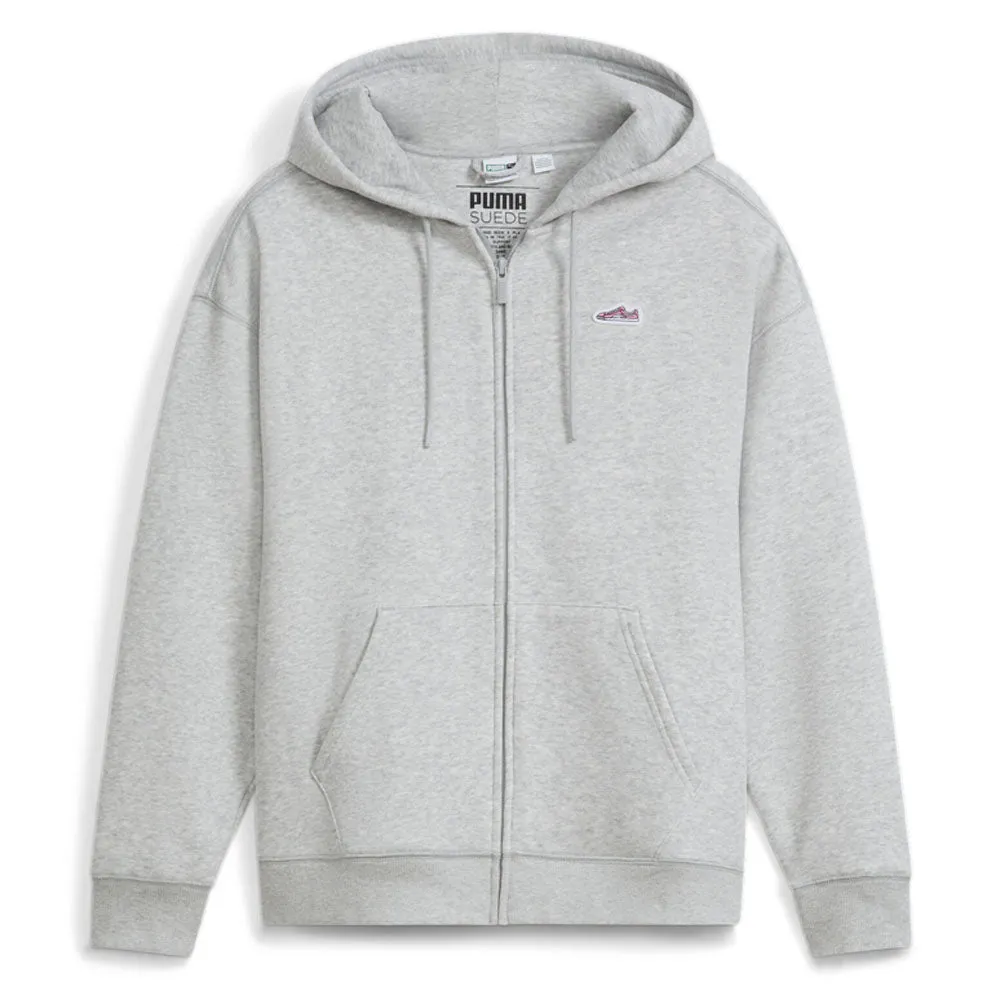 Suede Logo Full Zip Hoodie