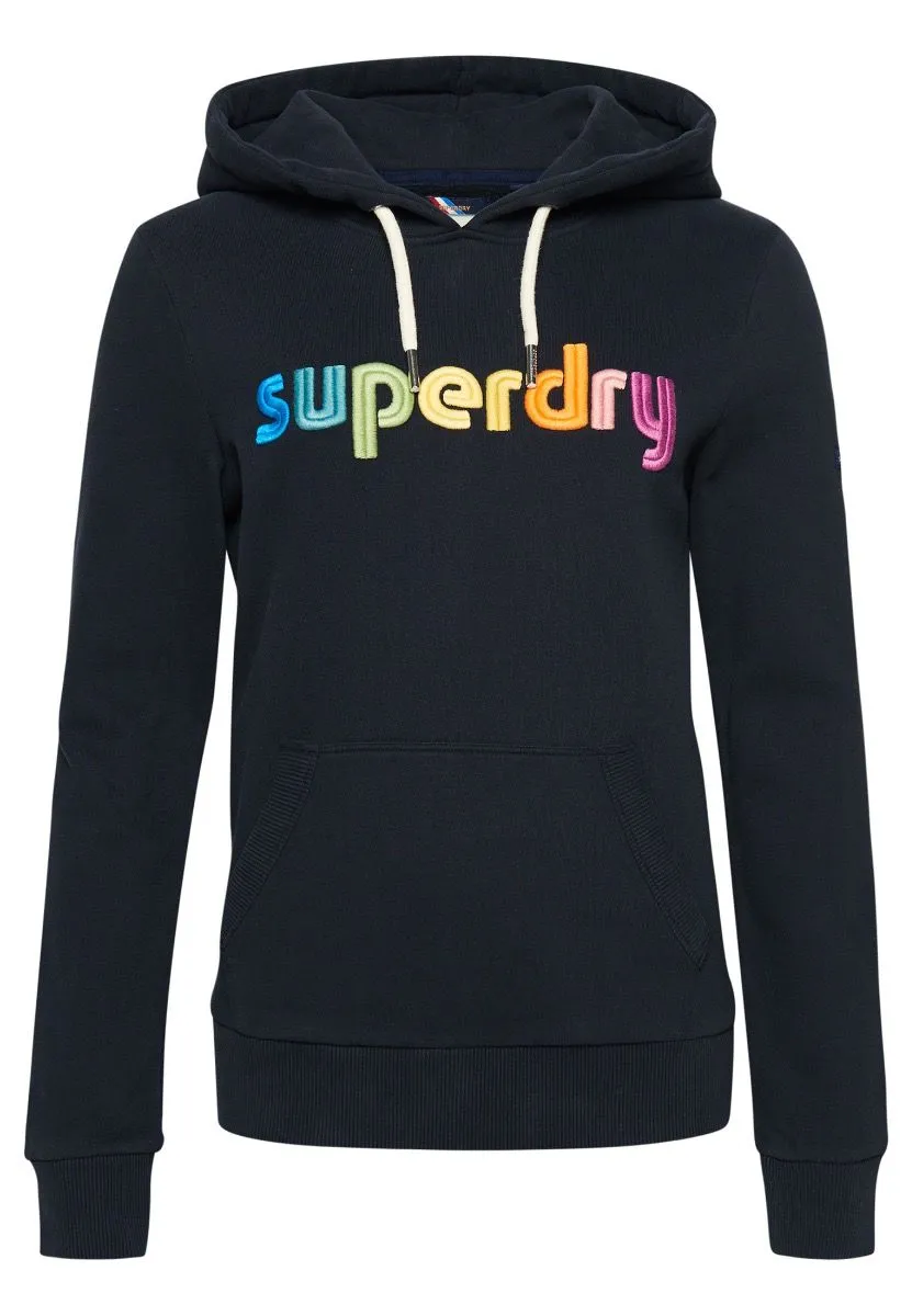 Superdry Womens Rainbow Logo Hooded Sweatshirts Richest