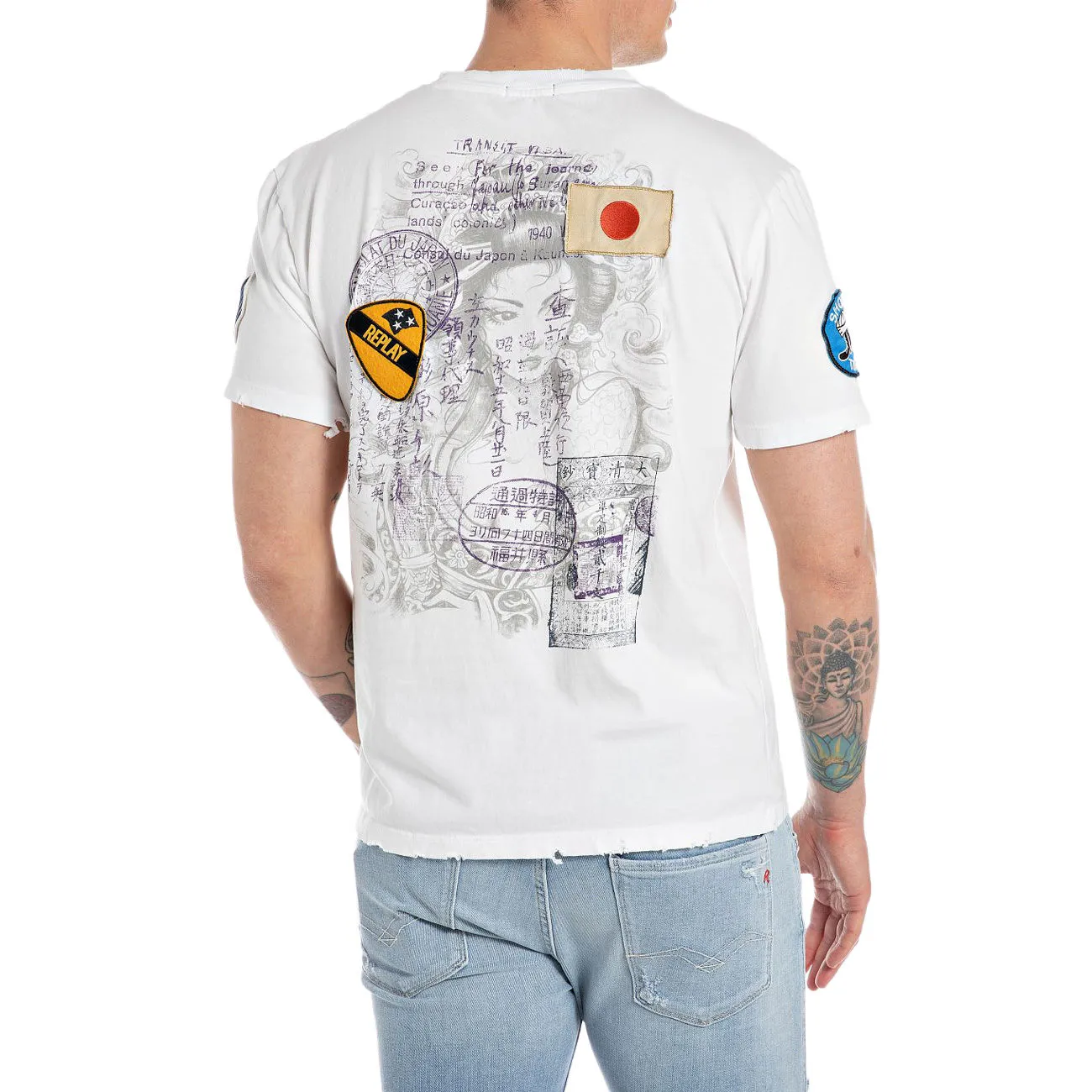 T-SHIRT CON STAMPA Uomo Chalk