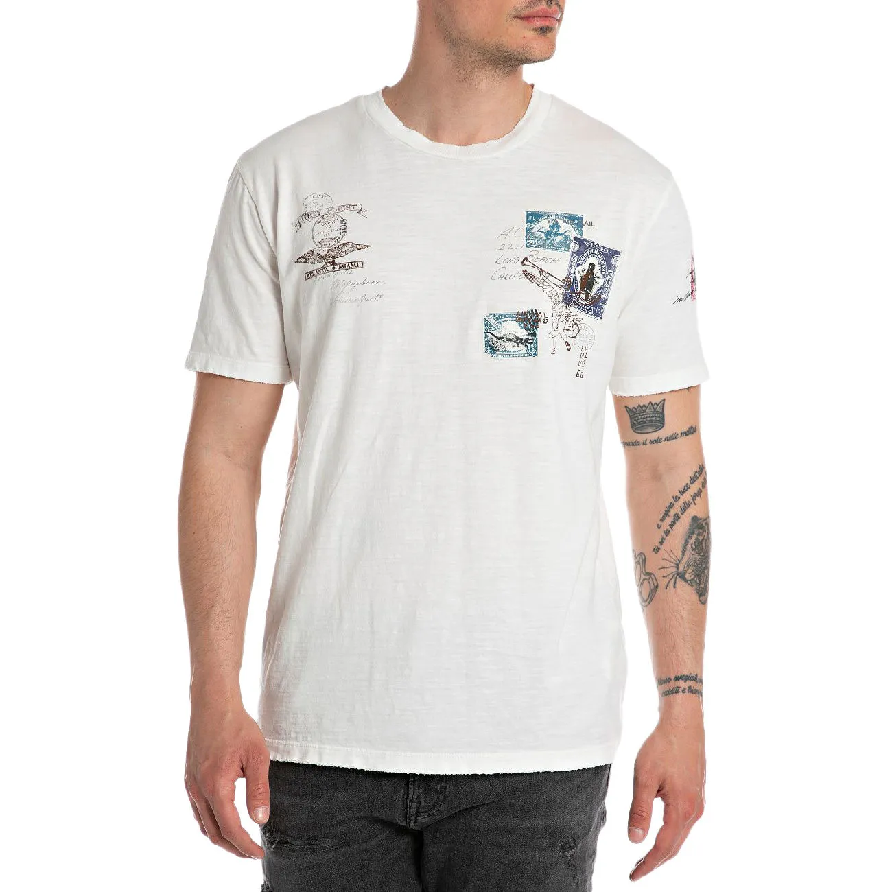 T-SHIRT IN COTONE Uomo Milky White