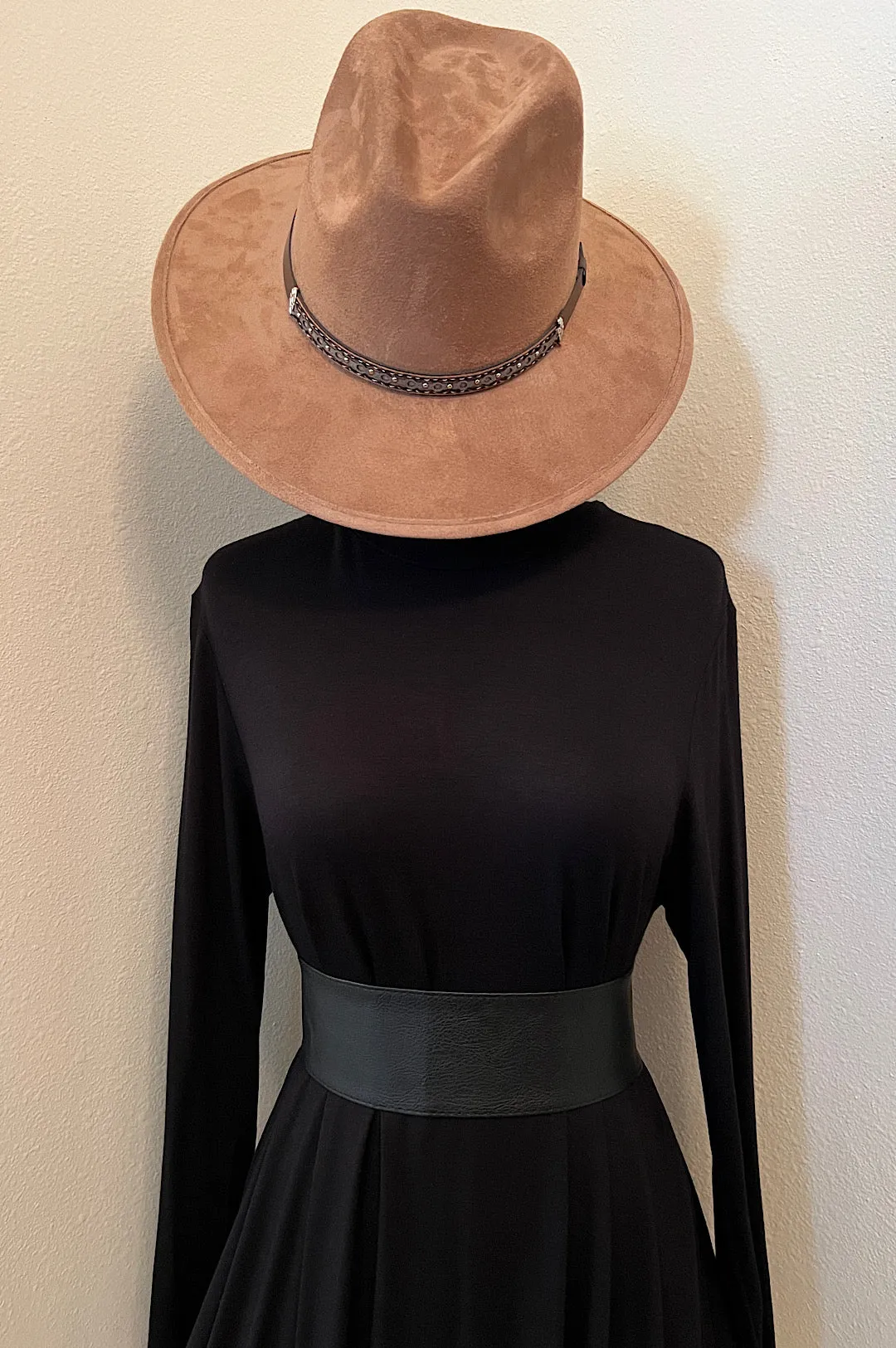 Tan Faux Suede Rancher Style Hat