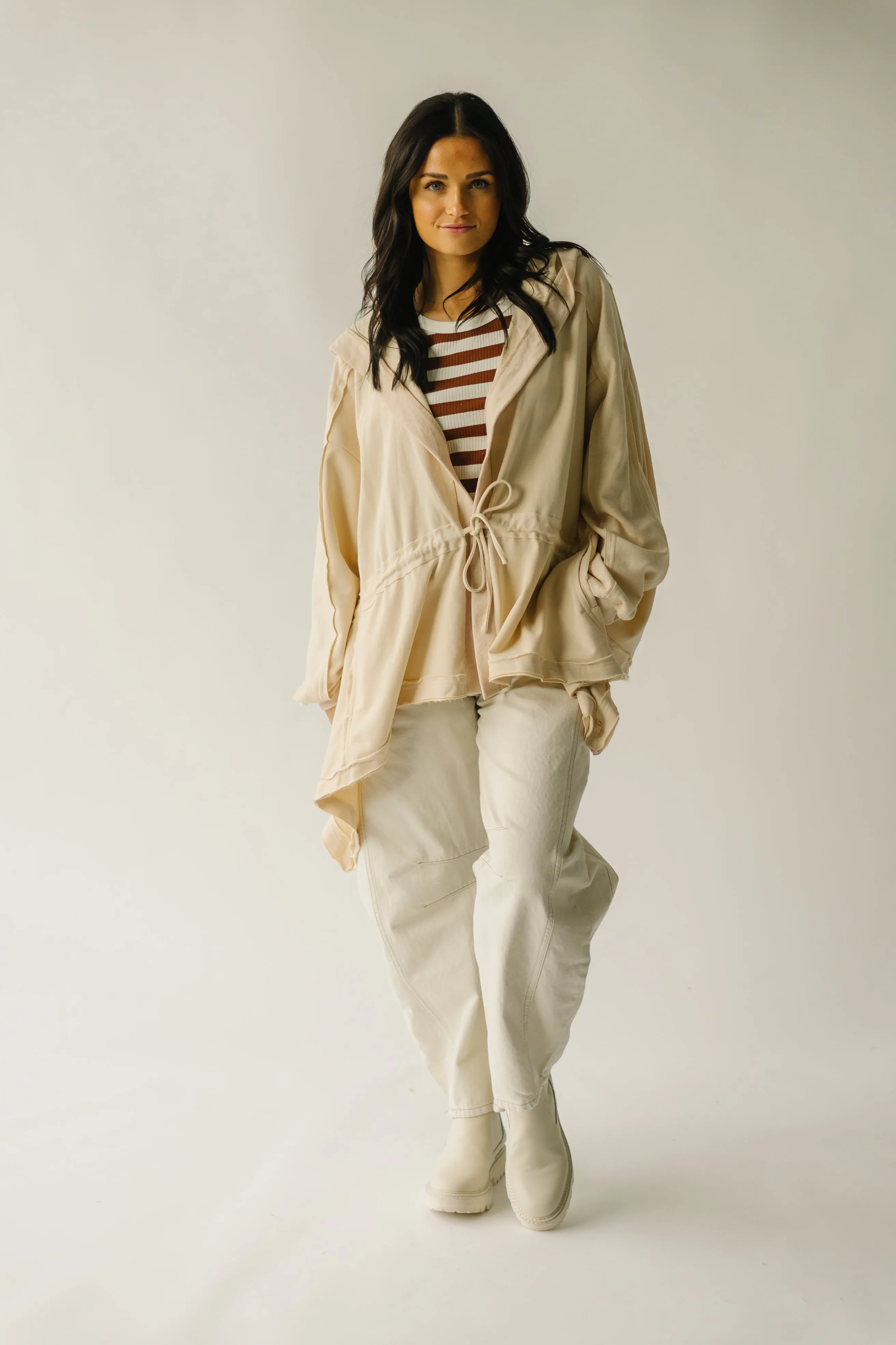 The Emsley Cinch Detail Cardigan in Cream