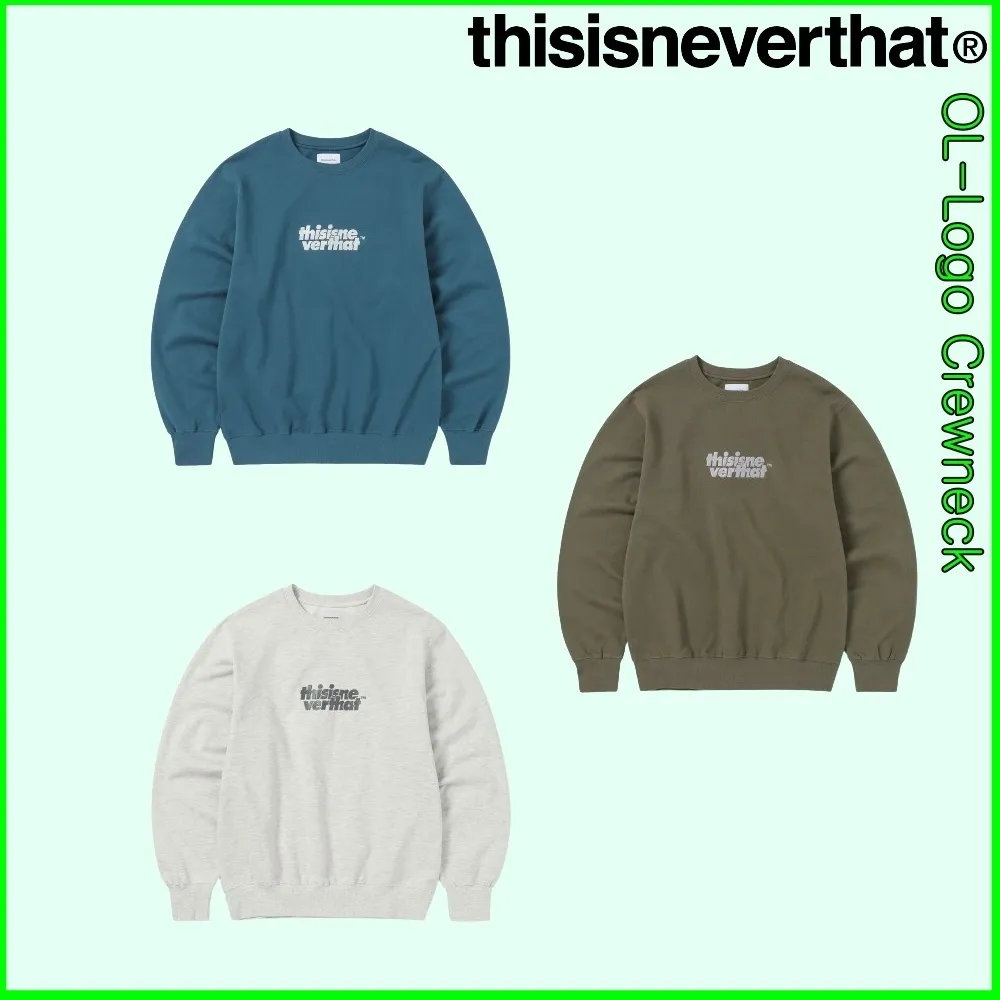 thisisneverthat  |Unisex Street Style Plain Cotton Logo Sweatshirts