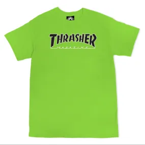 THRASHER T-SHIRT OUTLINED LIME BLACK