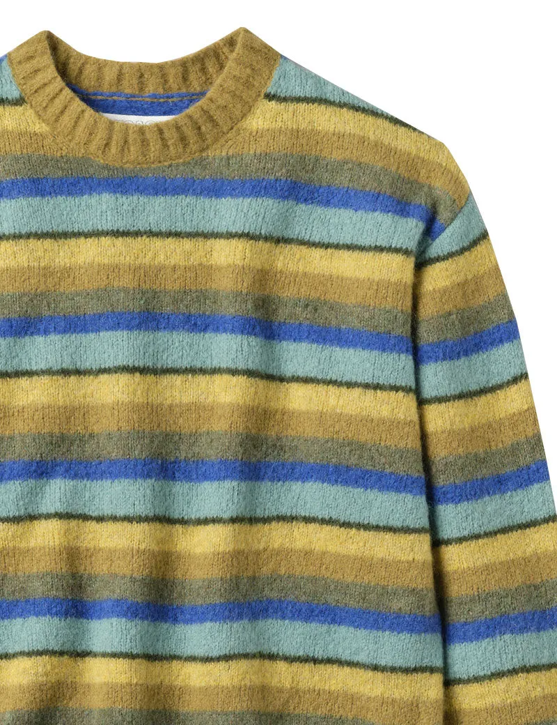 Toast Brushed Stripe Sweater Mustard Multi