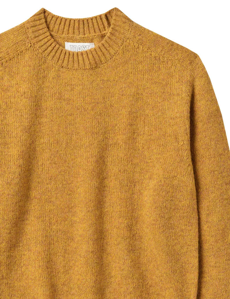 Toast Wool Crew Neck Sweater Mustard Marl