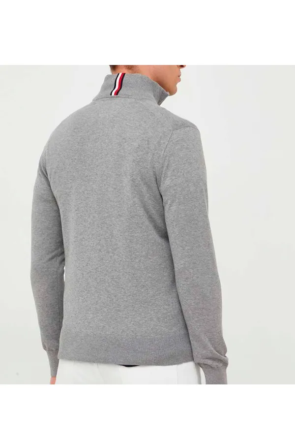 Tommy Hilfiger 1/4 Zip 1985 Pima Knit Grey