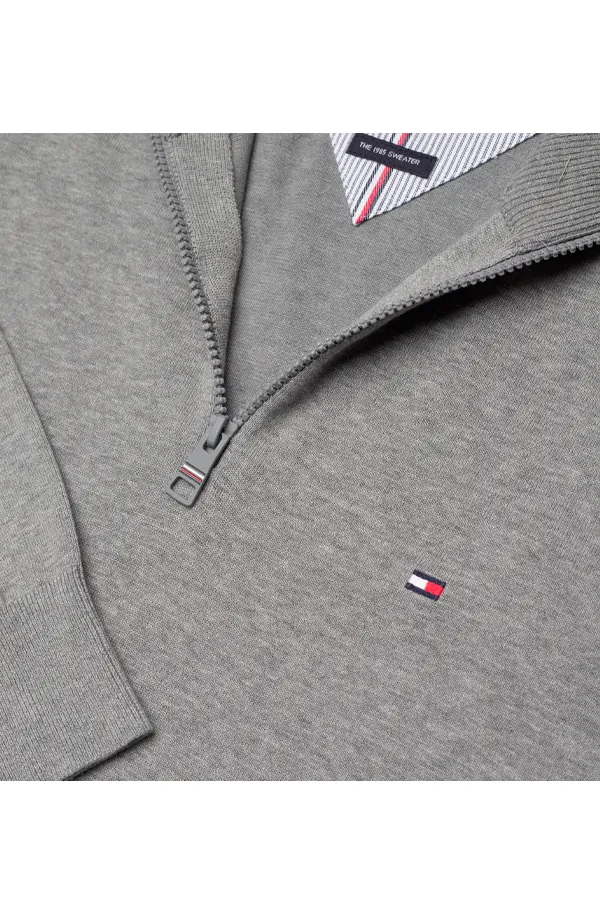 Tommy Hilfiger 1/4 Zip 1985 Pima Knit Grey