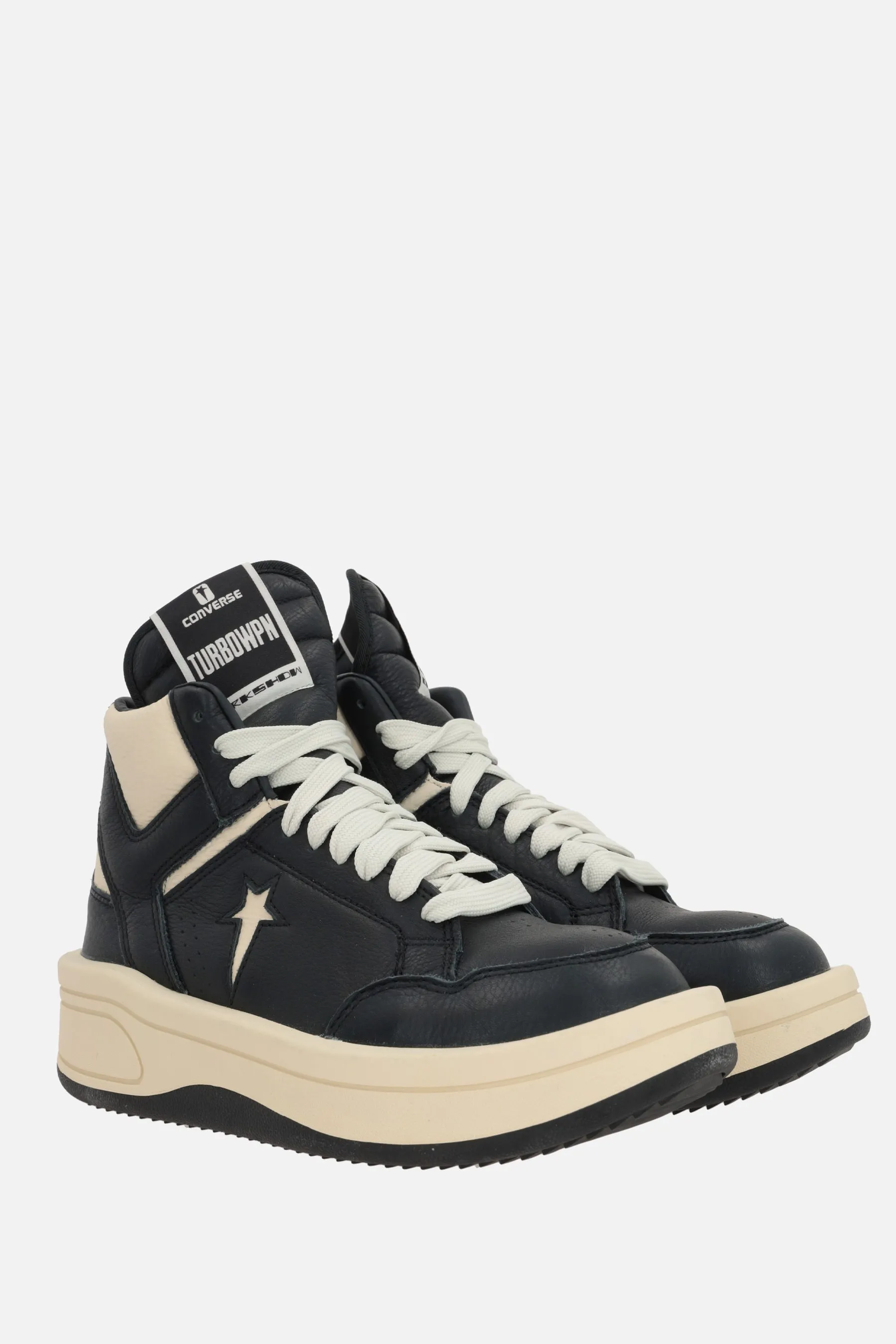 Turbowpn grainy leather high-top sneakers