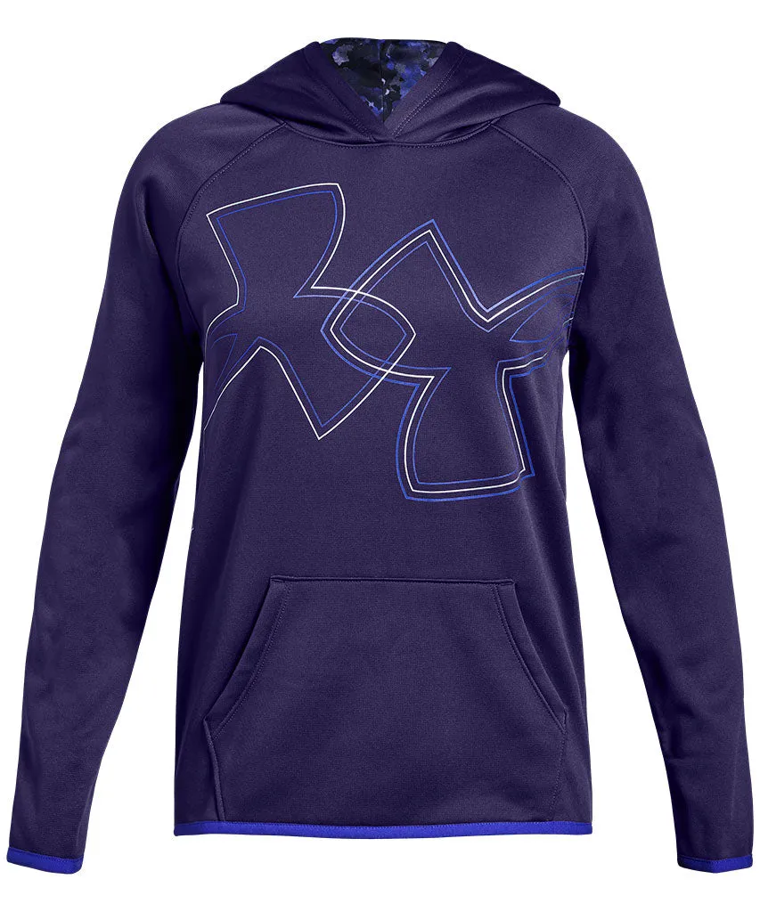 UNDER ARMOUR GIRLS AF HOODIE DUAL LOGO - PURPLE