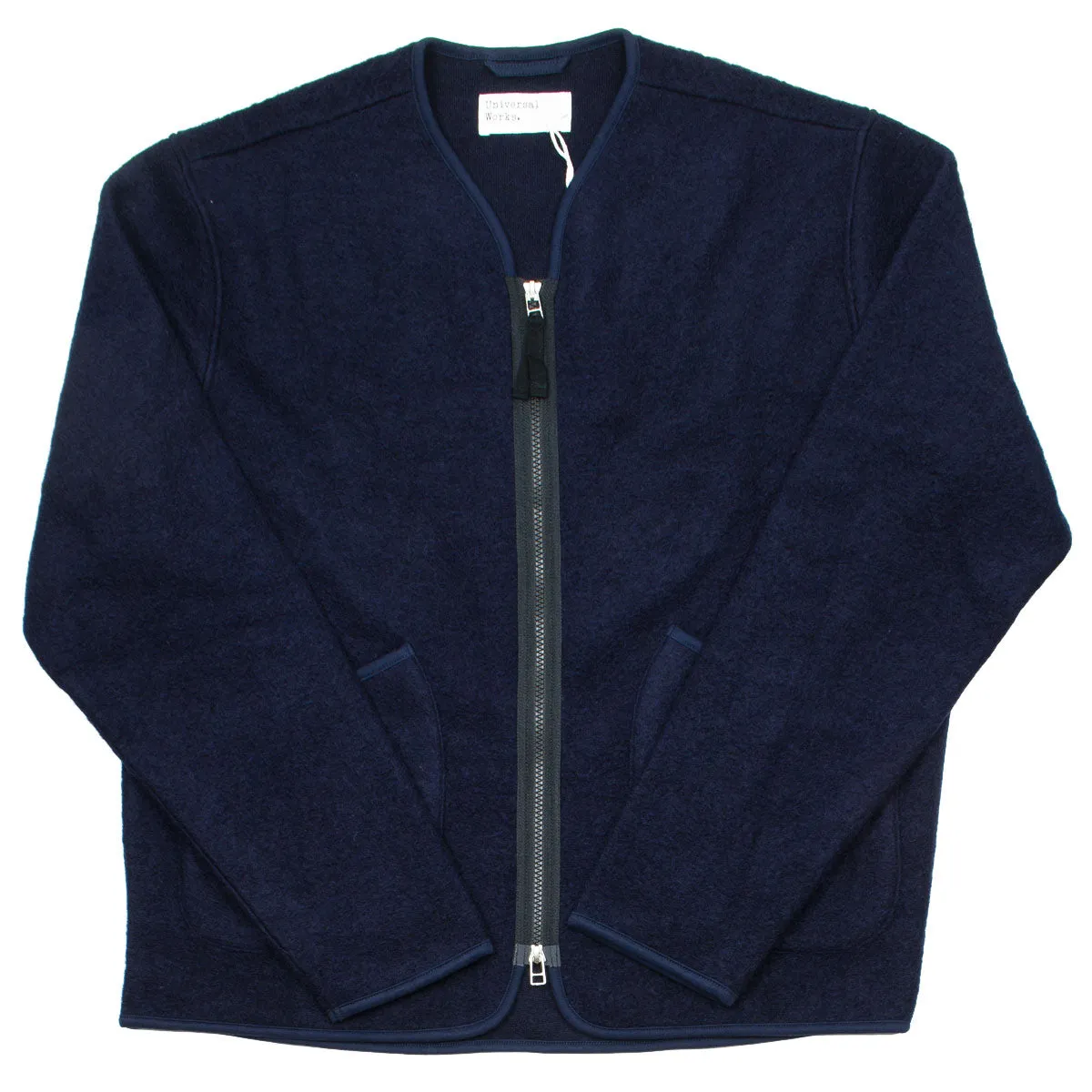 Universal Works - Zip Liner Jacket Wool Fleece - Navy