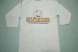 University of Washington Huskies Vintage 80's 3/4 Sleeve UW Jersey T-Shirt