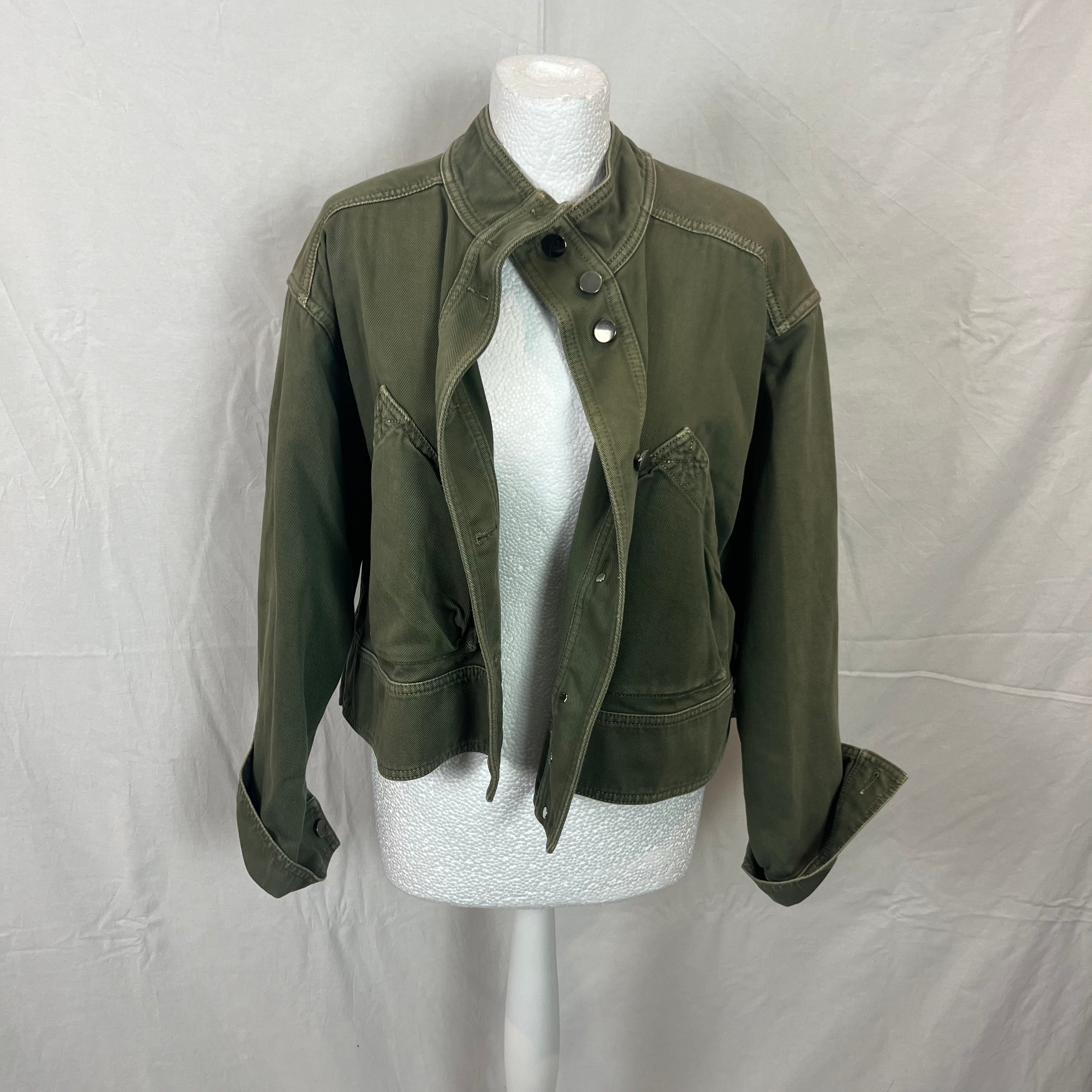 Valentino 870 Khaki Cropped Cargo Jacket XS/S