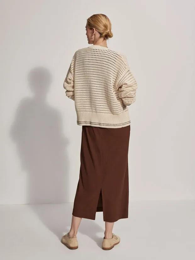 Varley Kris Relaxed Fit Knit Jacket in Birch